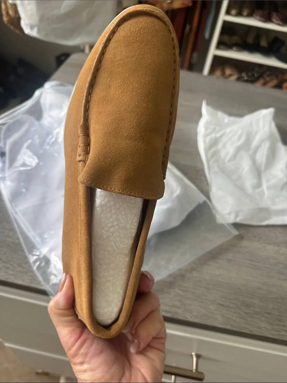 Men’s Tan Suede Slip-On Loafers